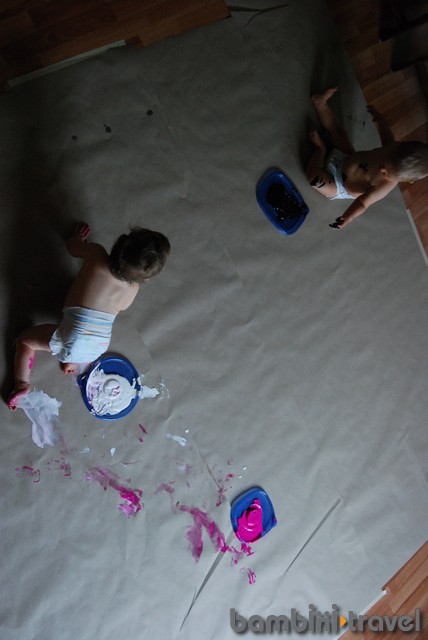 Big Paper Painting with babies