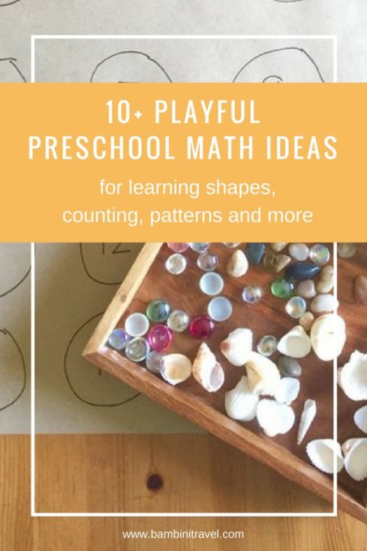 10+ Playful Preschool Math Ideas for learning shapes counting and patterns