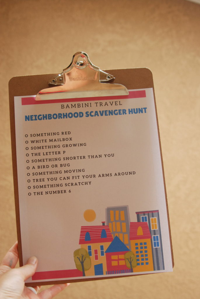 Neighborhood Scavenger Hunt with Free Printable