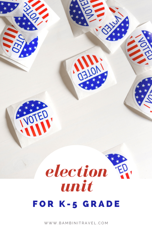 Election Unit ideas for k-5 from Bambini Travel