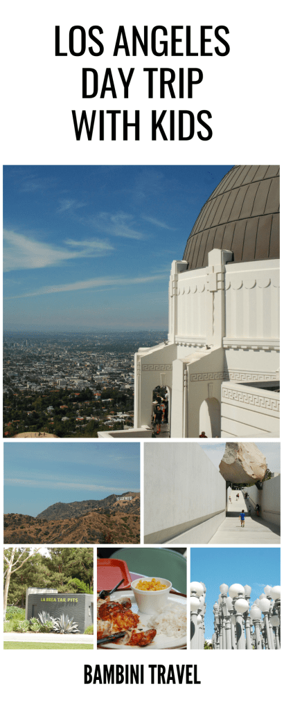Los Angeles Day Trip with Kids with visits to the Griffith Observatory, La Brea Tar Pits, LACMA, Farmers' Market and Dairy Free Food Tips for Children